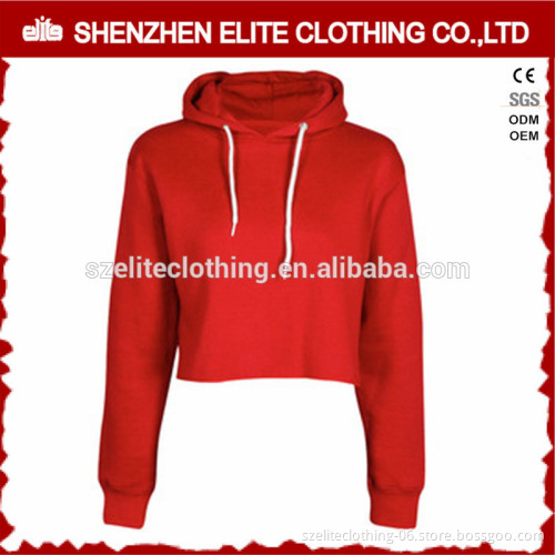 Hot Selling Wholesale Fashion Red Crop Hoodies Women